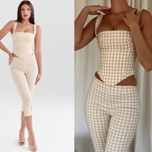 House of CB 'Lottie' Gingerbread Gingham Top NWOT